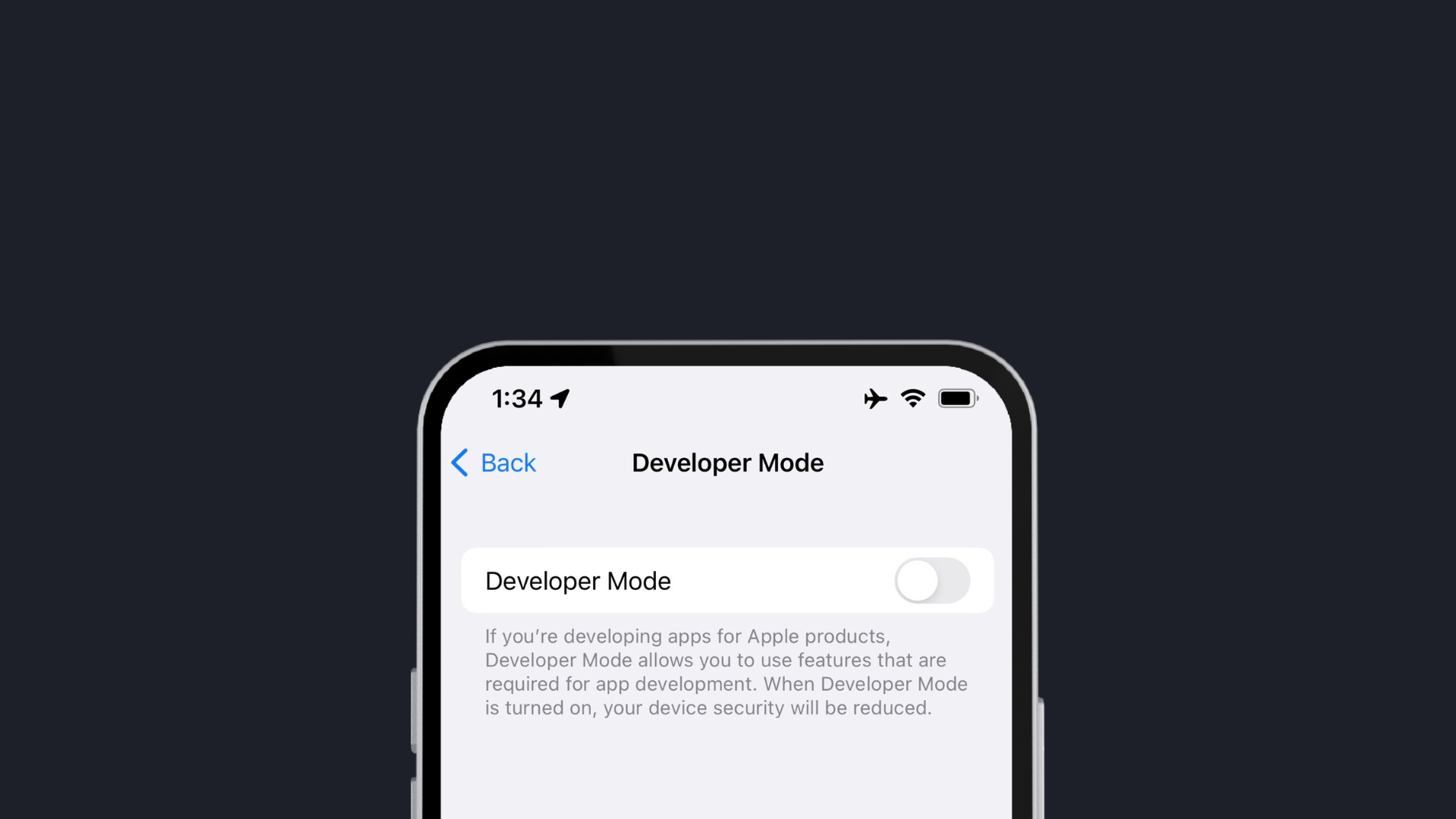 developer mode فعال سازی دولوپر مود آیفون